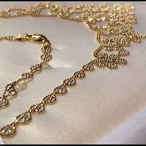 14k gold bib necklace